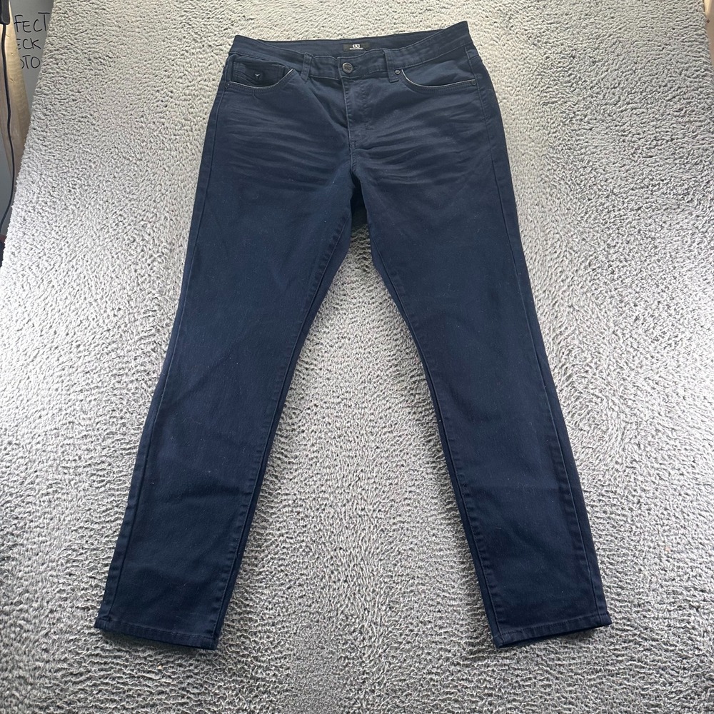 Benjamin Black Jeans Mens 36x32 Blue Cotton Denim Straight Leg Stretch Slim Fit